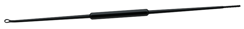 MENTIO Einweg-Ohrkürette/Watteträger schwarz, carbonfasergefülltes Nylon